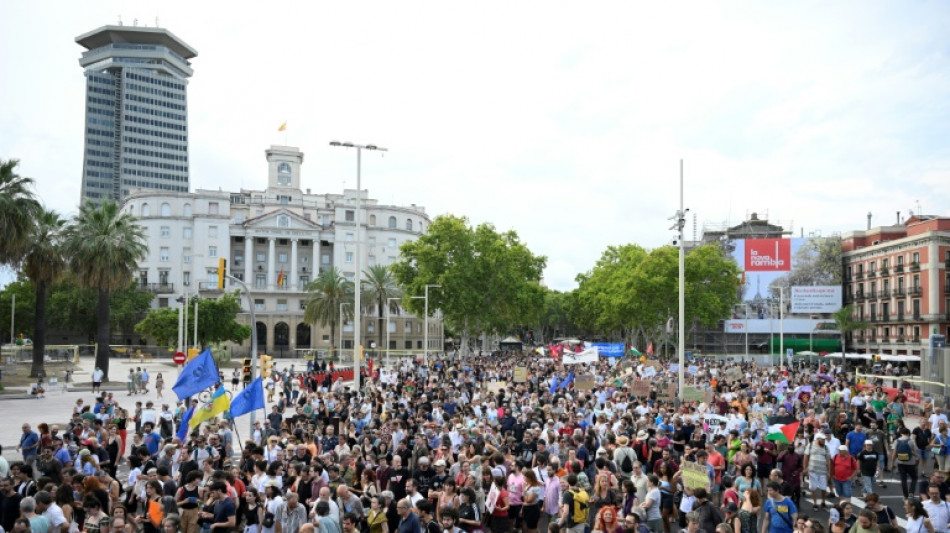 Barcelona residents protest against mass tourism 