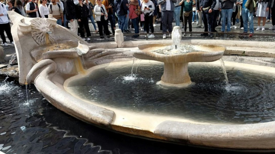 Climate activists turn landmark Rome fountain black