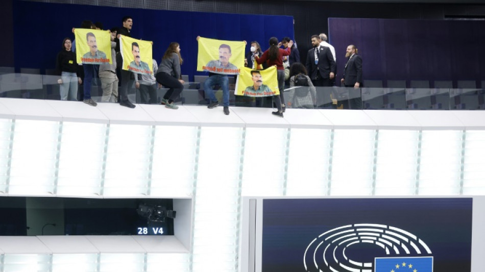 Kurdish protest disrupts European Parliament 