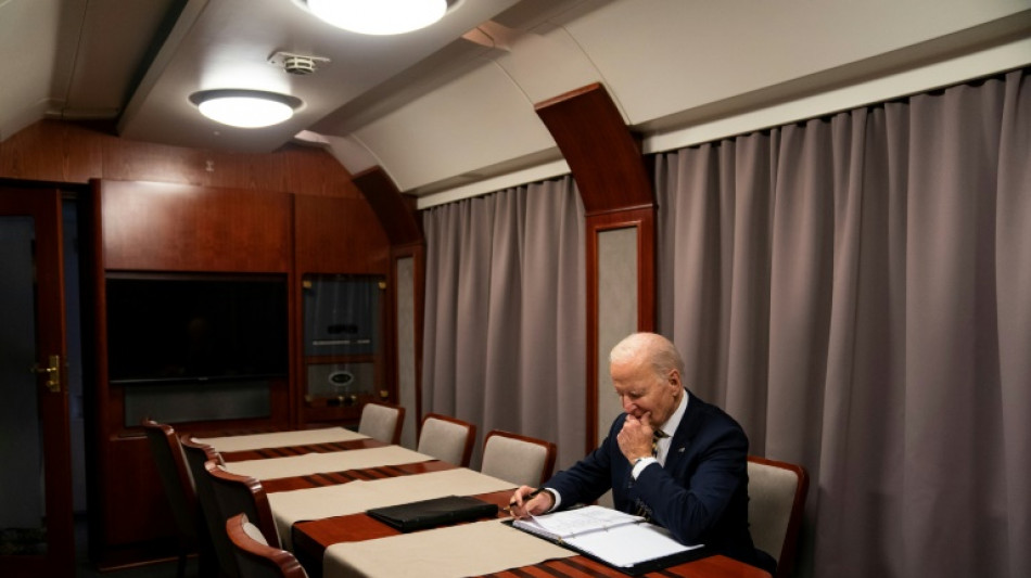 Darkened plane, silent overnight train: how Biden got to Kyiv