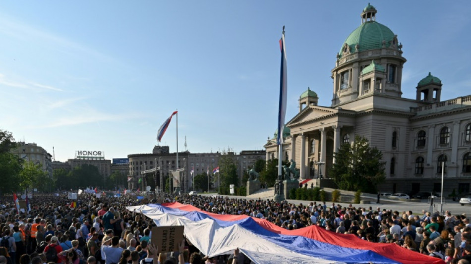 Tens of thousands rally against government in Belgrade