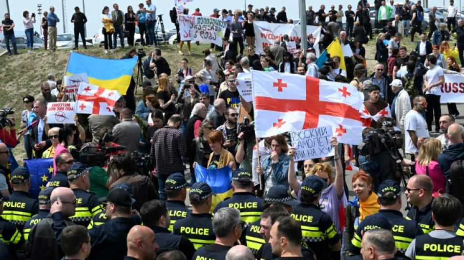 Protests greet first Russian plane to land in Georgia in years