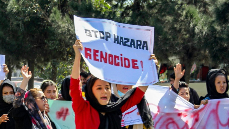 Afghan women protest Hazara 'genocide' after Kabul bombing